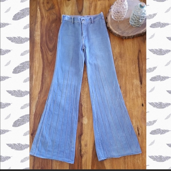 window pane bell bottom jeans
